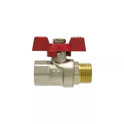 Кран кульовий 1/2&amp;quot; вз червоний метеликм вода СВВ-011 RAFTEC - 2
