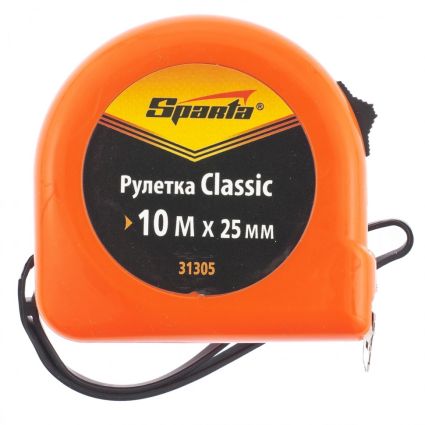 Рулетка Classic, 10 м х 25 мм, пластиковый корпус SPARTA 31305 - 1