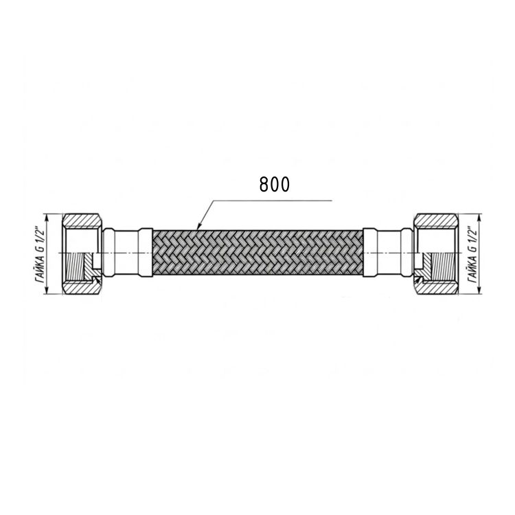 Гнучка підводка для води Thermo Alliance Forte ВВ 80 см TAF385W80 - 2