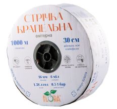 Стрічка крапельна з плоским емітером Ø16мм 30см 6мил 1.38л 1000м FLORA (5076314)