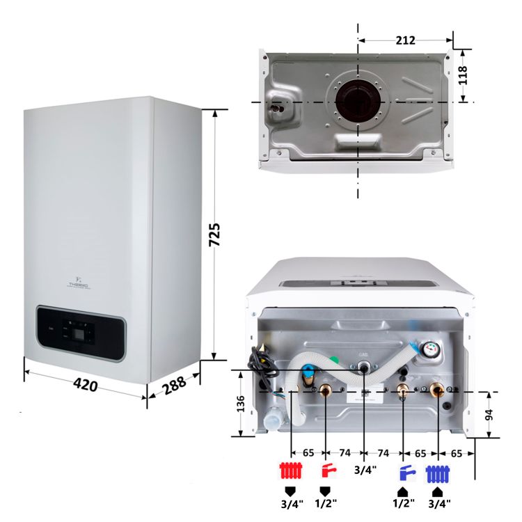 Котел газовий Thermo Alliance Ewa System 24 кВт одноконтурний, конденсаційний - 2