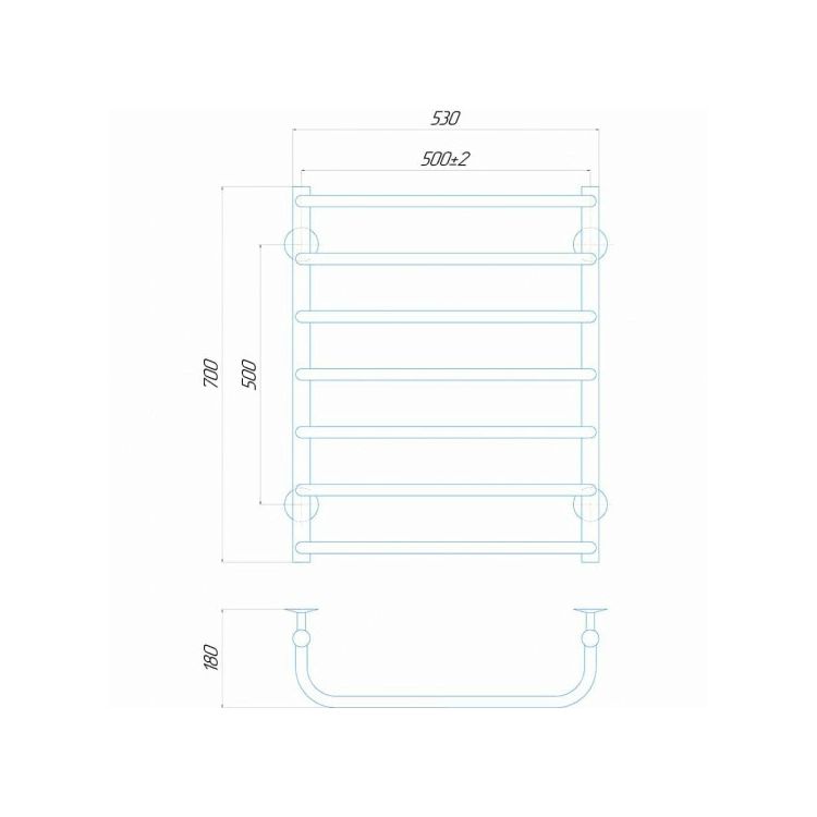 Рушникосушка електрична Стандарт П7 500x700 Deffі праве підключення, білий - 3