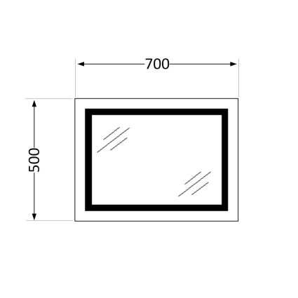 Дзеркало Qtap Mideya (DC-F613) 700х500 з LED-підсвічуванням Touch, з антизапотіванням, димером, рег. яскравості QT2078NCF7050W - 2