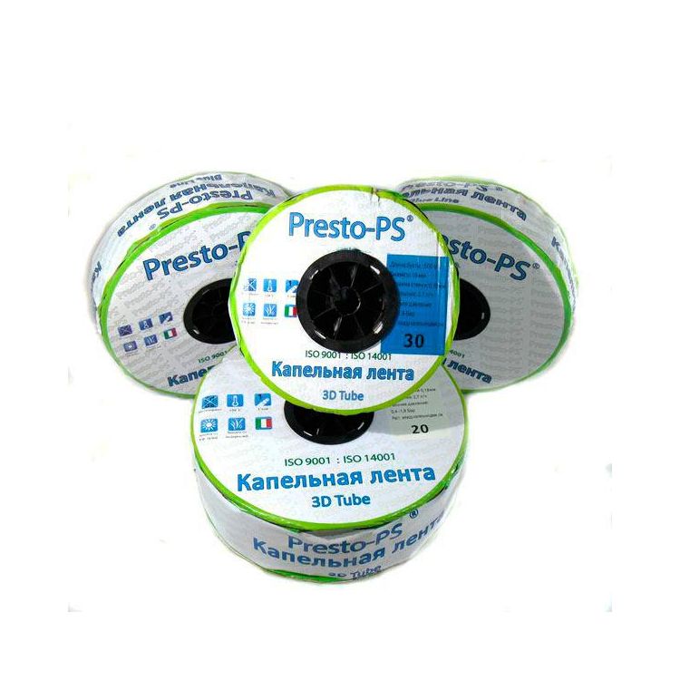 Капельная лента Presto-PS щелевая Blue Line отверстия через 20 см, расход воды 2,4 л/ч, длина 500 м (BL-20-500) - 8