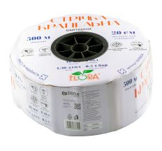 Лента капельная с плоским эмиттером Ø16мм 20см 6мил 1.38л 500м FLORA (5076604)