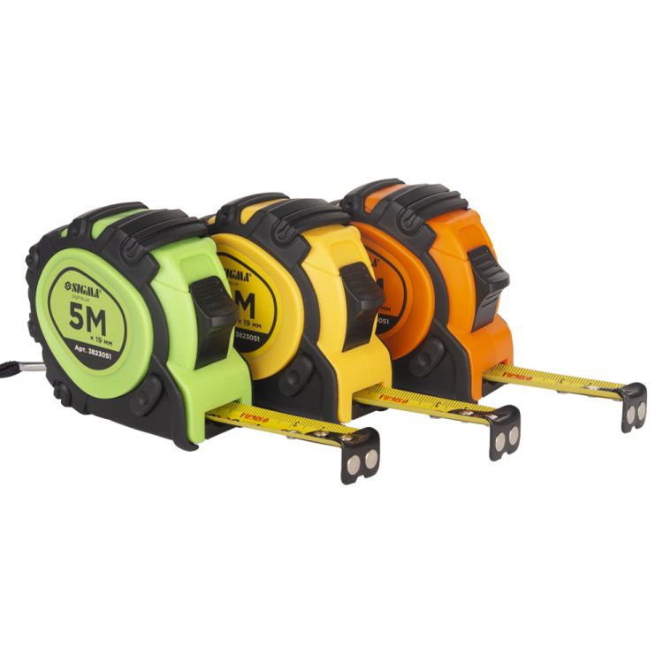 Рулетка магнітна фіксатор+гальма 5м*19мм Sigma (3823051) - 7