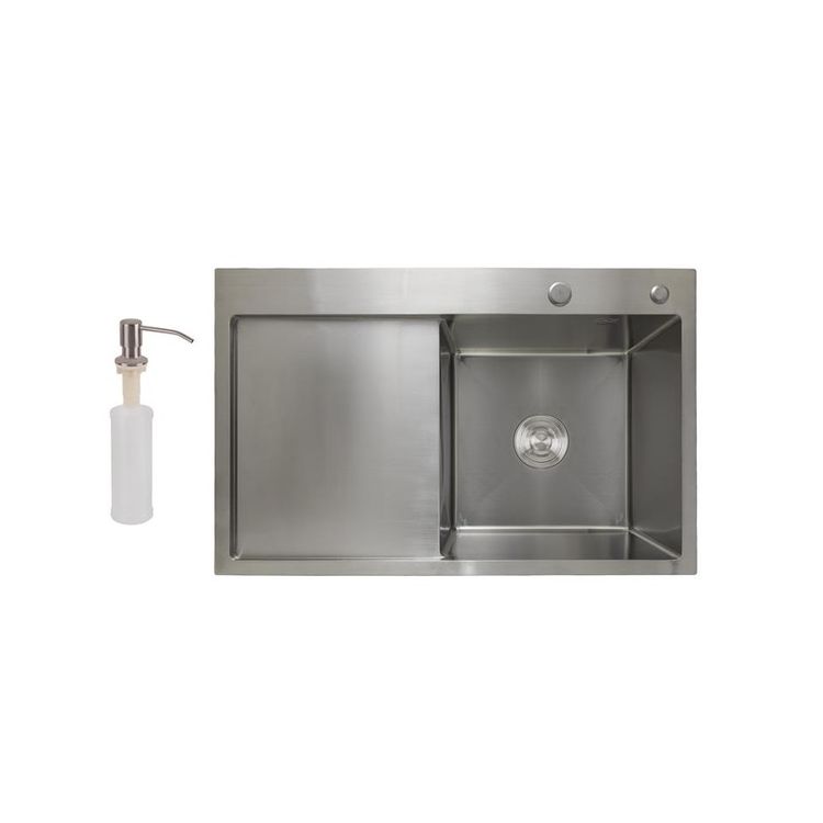 Мойка д/кухни из нерж.стали 780х215 мм H7849L LDH7849BRUL45592 + сифон Lidz - 1
