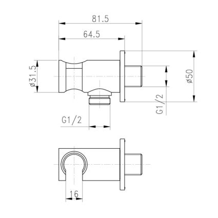 Вбудовуваний перехідник для біде BH030 CRM, Q-tap - 2