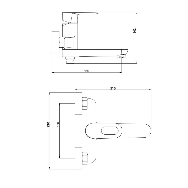 Змішувач для ванни Lidz Latwa 0061 з поворотним виливом та душовим гарнітуром (k35) Chrome LDLAT0061CRM48992 - 2
