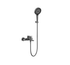 Змішувач для ванни Qtap Slavonice (з душовим гарнітуром) QTSLV259GMB48035 Gunmetal Black PVD