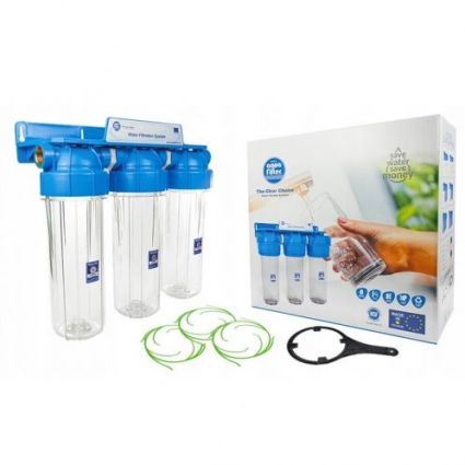 Тройная система фильтрации 3/4 10&amp;quot;, FHPRCL34-B-TRIPLE AQUAFILTER/10 - 1