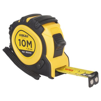 Рулетка магнітна фіксатор+гальма 10м*25мм Sigma (3823101) - 1