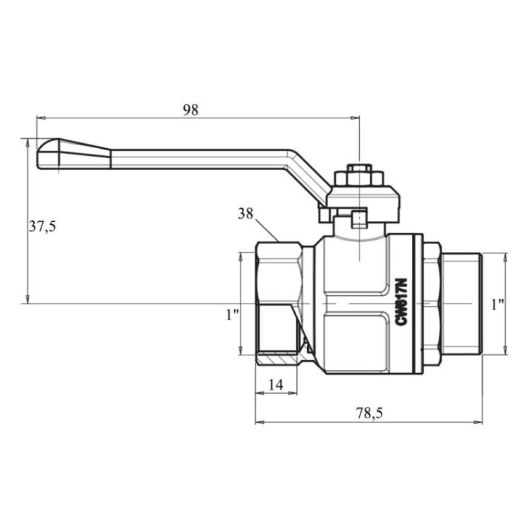 Кран кульовий Icma 1&amp;quot; прямий №352 - 2