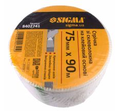 Стрічка склотканева на клейовій основі 75ммх90м Sigma (8402741)