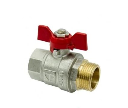 Кран кульовий HLV 1/2 зовнішня/внутрішня метелик - 1