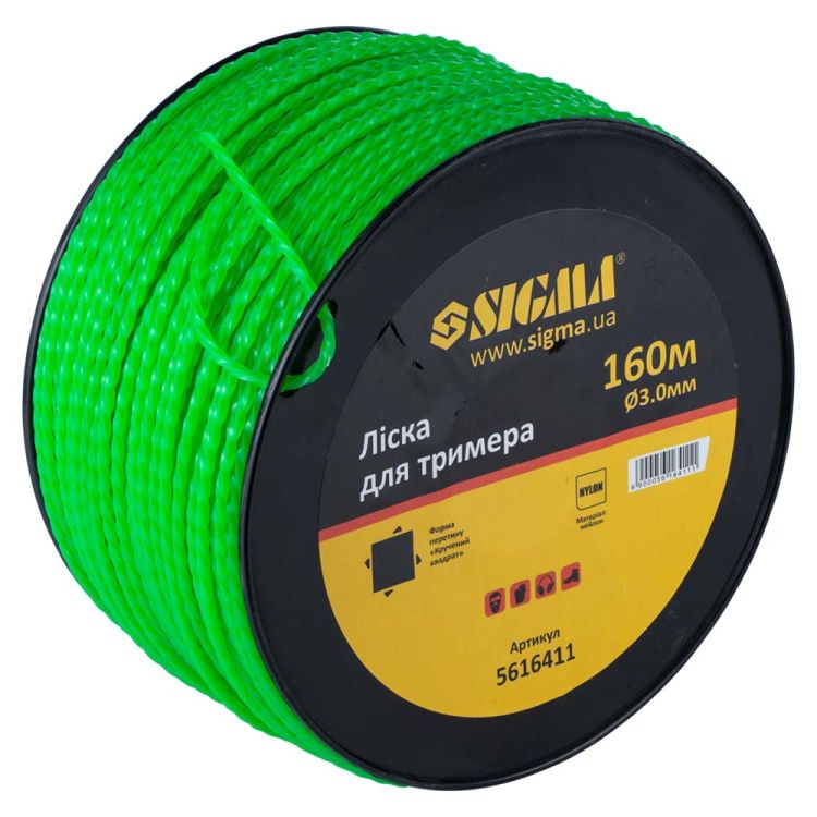 Лісочка для тріммера кручений квадрат Ø3.0мм 160м котушка Sigma (5616411) - 2