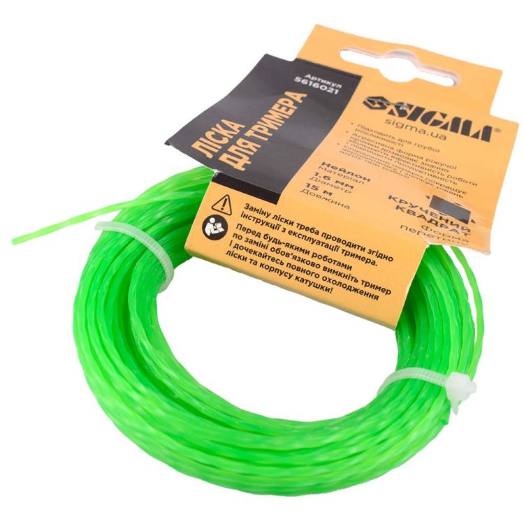 Лісочка для тріммера кручений квадрат Ø1.6мм 15м Sigma (5616021) - 4