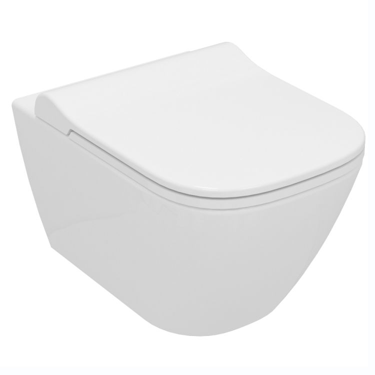 SOLO Rimless унітаз підвісний, сидіння тверде Slim slow-closing 51*35,5*33 см - 1