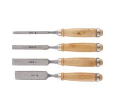 Набір плоских долот-стамесок, 6-12-18-24 мм, дерев'яні ручки,  SPARTA