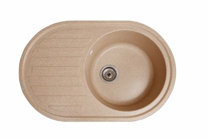 Мийка SOLID Elegant 770*500 пісок зі штучного каменю, з сіфоном - 1