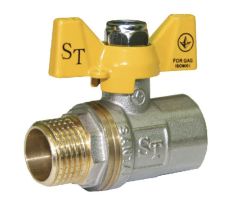 Кран кульовий газовий SANTAN 1/2" Standard метелик зовнішня/внутрішня