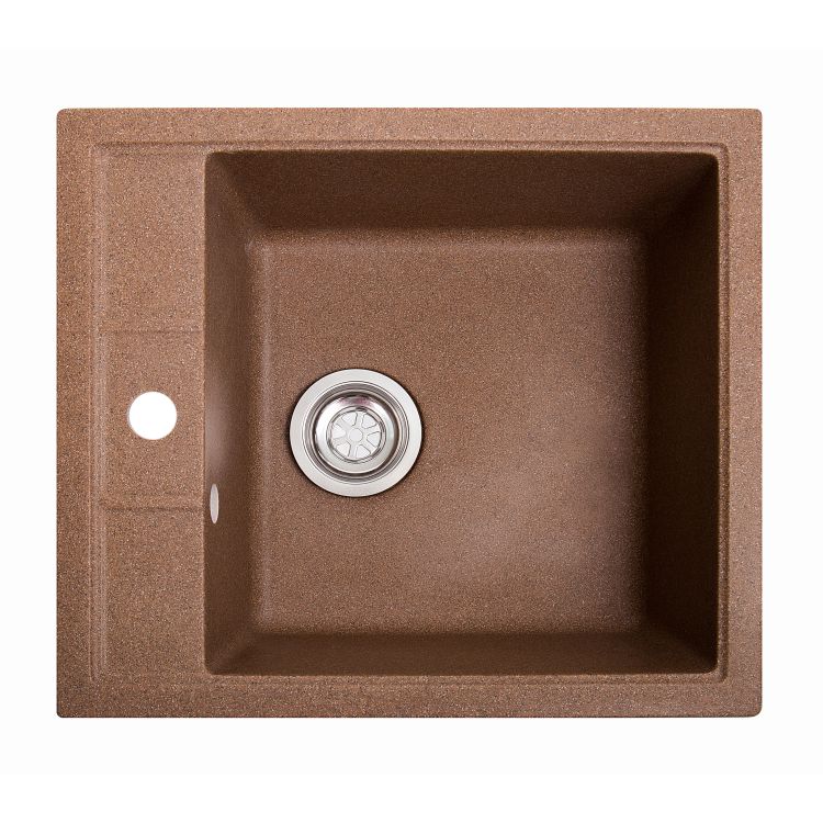 Мойка SOLID Brizz 460*515 терракот из искусственного камня, с сіфоном - 1
