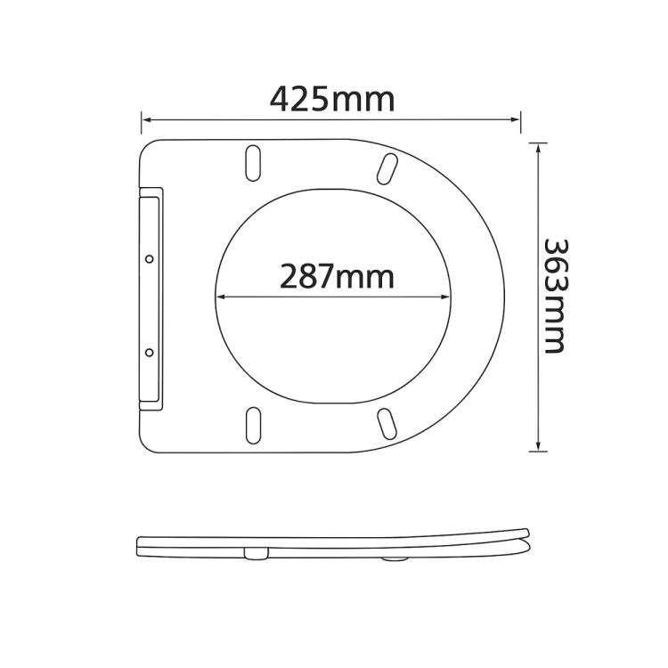 Сидіння для унітаза підлогового (Dove) 425×363×30 мм, White, з мікроліфтом, Slim Duroplast, Quick Release QT06228380BW3 Qtap - 2