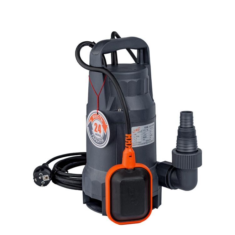 Насос дренажный садовый 0,4кВт Hmax 7м Qmax 233л/мин (част. до 25мм) LEO (773163) - 1