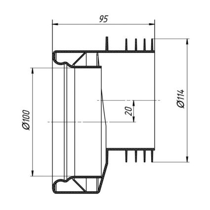 Эксцентрик W0410 Ани Фановая труба 110мм, дл. 95 - 2