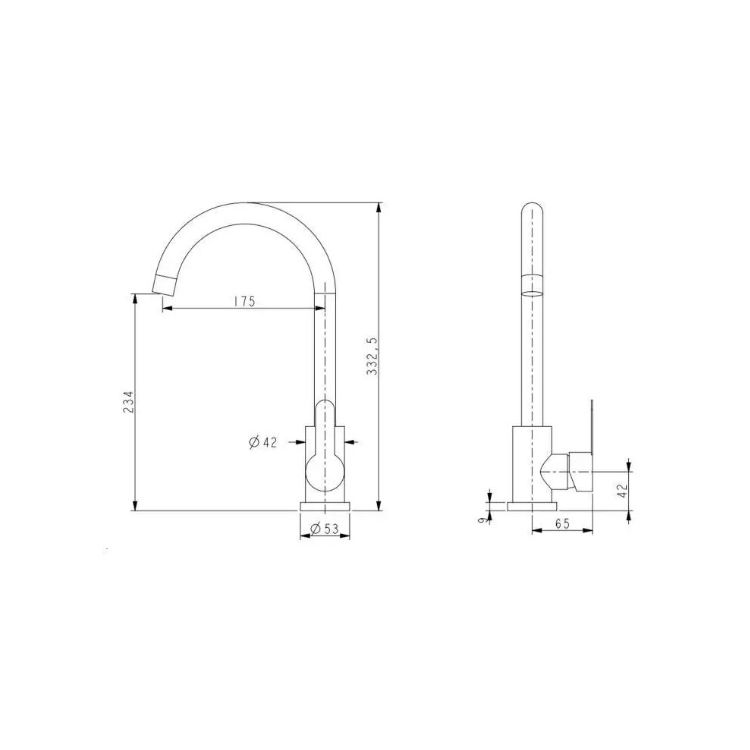 Смеситель д/кухонной мойки Pure 015F U-образный Nickel BRIPUR015FNKL Brinex - 2