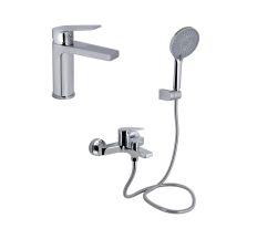 Акційний набір Qtap: Stenava New Змішувач для раковини QTSTE270CRM45535 Chrome + Stenava New Змішувач для ванни QTSTE259CRM45537 Chrome