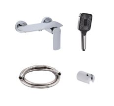 Акційний набір Qtap: Змішувач для душу Slavonice QTSLA266CRM45907+Лійка Rucni QTRUC125CRM45954+Шланг Hadice QTHADPVC160C+Тримач QTCRMA030