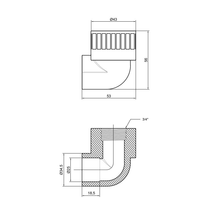 Куточок PPR Thermo Alliance 25х3/4&amp;quot; ВР - 2