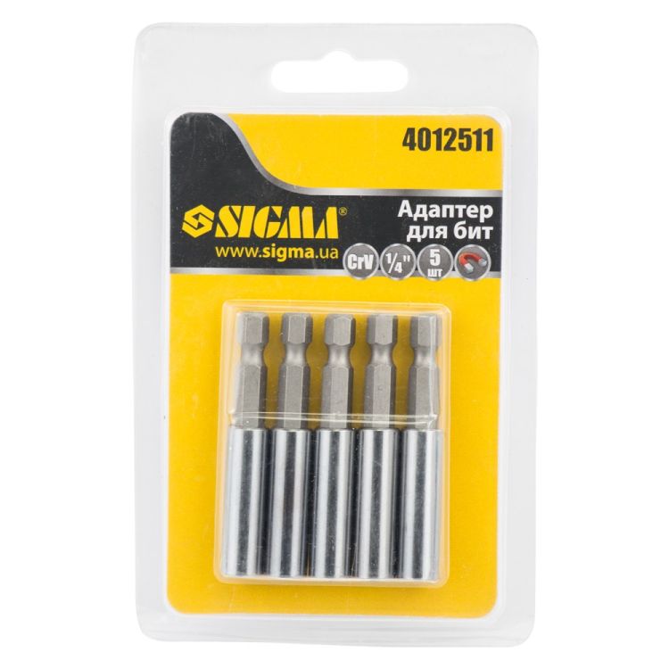 Адаптер магнитный для бит 1/4&amp;quot; 5шт CrV (блистер) Sigma (4012511) - 2
