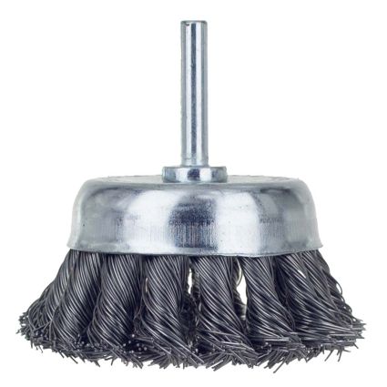 Щетка проволочная чашеобразная Ø75мм хвостовик Ø6мм (стальная витая) Sigma (9028071) - 1