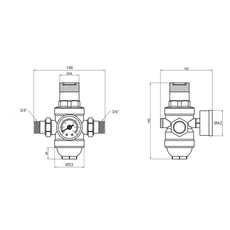 Фільтр самопромивний Thermo Alliance Forte 3/4&amp;quot; з редуктором для холодної води SF128W20 - 2