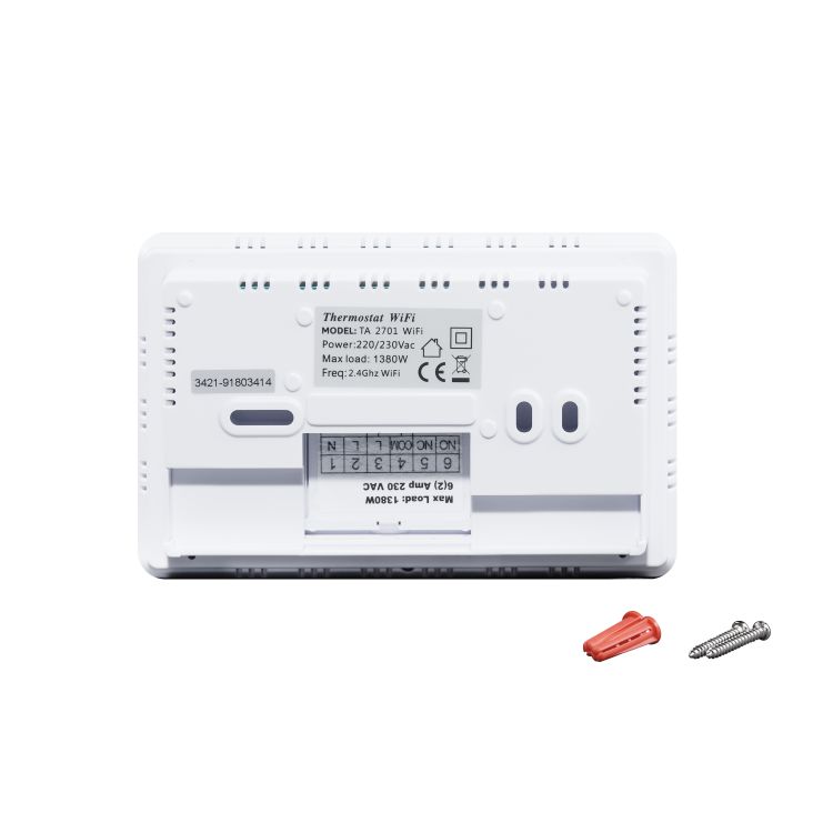 Тижневий програмований термостат Thermo Alliance ТА-2701WiFi сенсорний з WiFi - 4