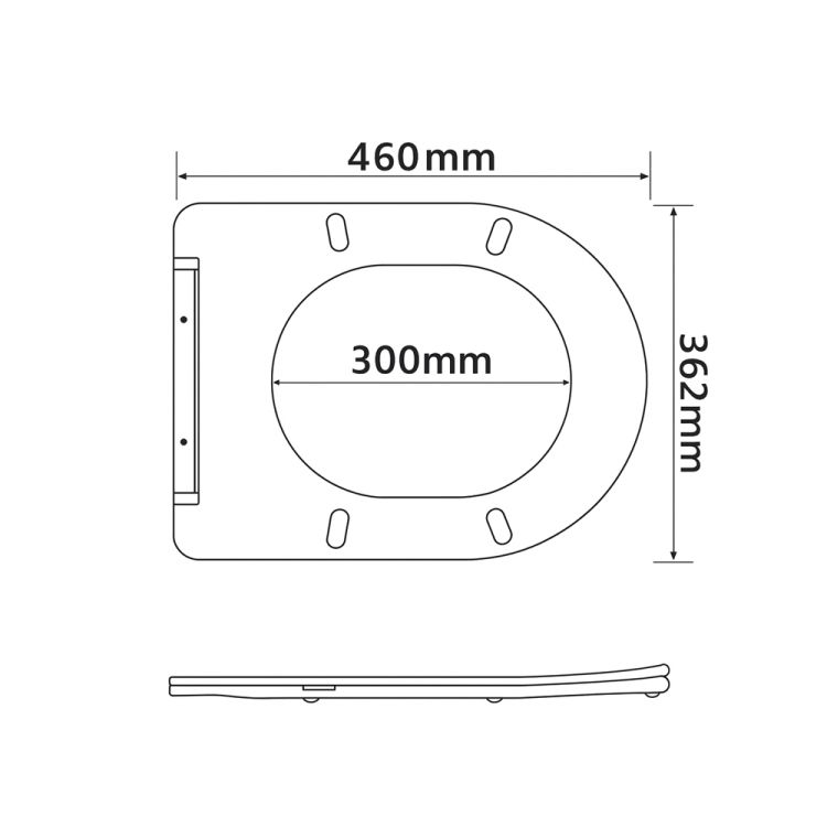 Сидение напольного унитаза (Vlasta) 560×363×30 мм, White, с микролифтом, Slim Duroplast, Quick Release QT28228300W3 Qtap - 2