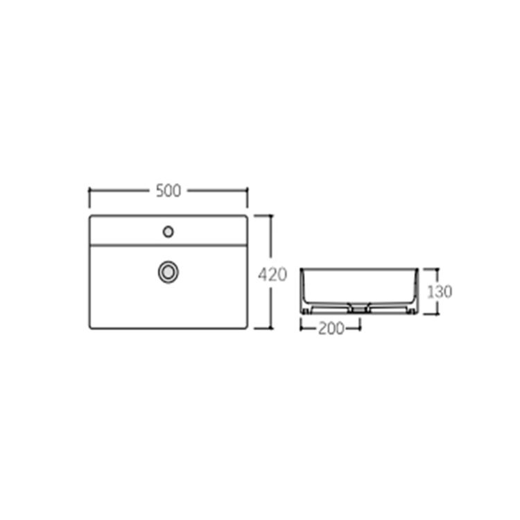 Раковина Qtap Nando LT 500х420х130 Matt black QT12116146AMB - 2