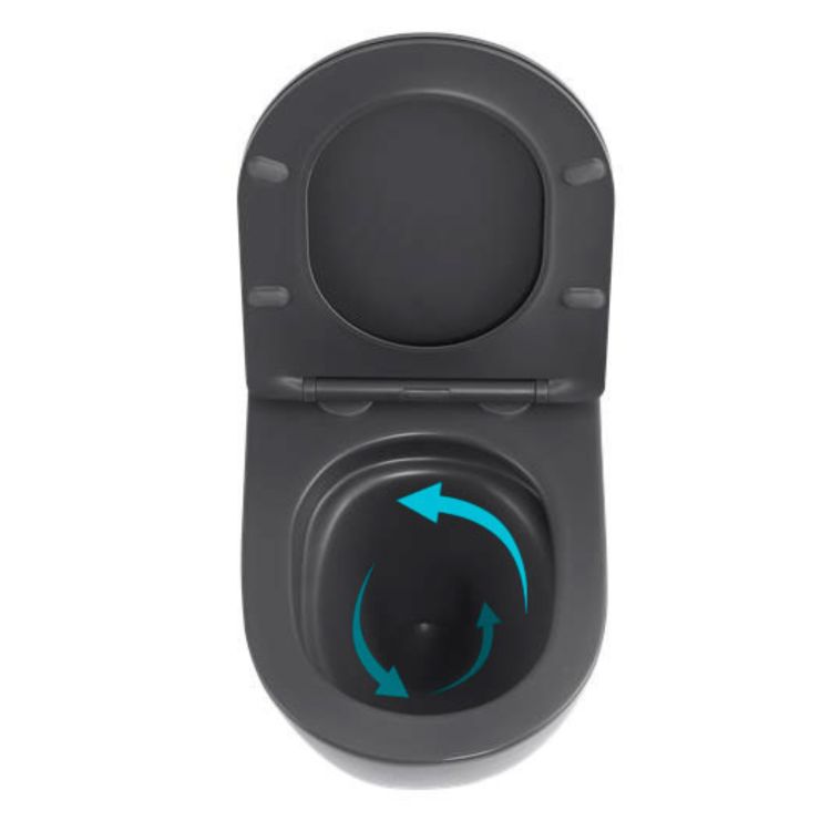 Унітаз підвісний Qtap Robin Ultra Quiet 520×365×340 мм, Anthracite, з сидінням Slim Duroplast / Soft-close / Quick Release QTROB26AN48995 - 6