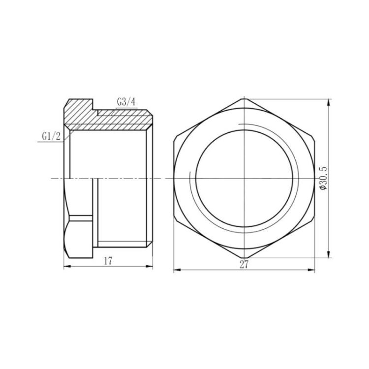Футорка SD Forte 3/4&amp;quot;х1/2&amp;quot; НВ хром - 2