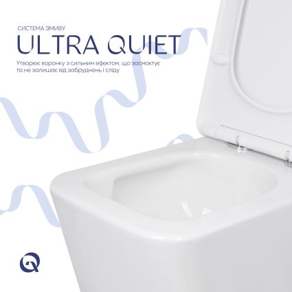 Унітаз підлоговий Qtap Crow Ultra Quiet безобідковий з сідінням Soft-close QTCRO27W51028 - 5