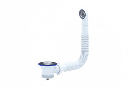 Гофросифон з гайкою N120S Ани д/ум.1 1/2 з круглим вертикальним корпусом - 1