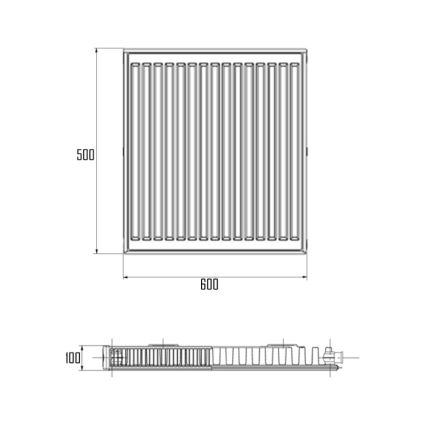 Радиатор стальной Aquatronic 11-К 500х600 нижнее подключение - 2