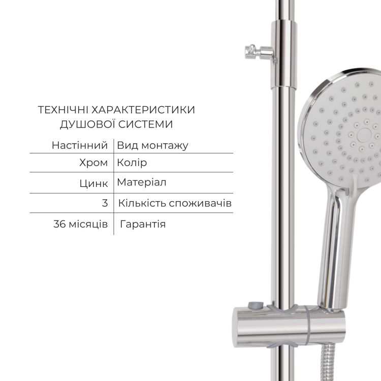 Комплект для душевої Latwa: Душева кабіна LLSC9090SATMIDGR2SET+Душева система на 3 споживача LDLAT1030CRM45417 - 7