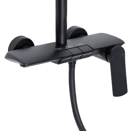 Душова система універсальна Qtap Slavonice на три споживача (з виливом) QTSLA111BLM45906 Black Matt - 3