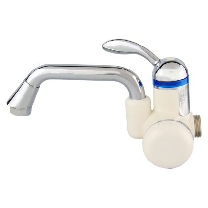 Кран-водонагрівач проточний LZ 3.0 кВт 0,4-5бар для раковини гусак вигнутий довгий настінний AQUATICA (LZ-6A211W) - 2