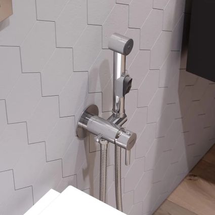 Смеситель монтируемый в стену, с гиг.душем и крючком 211000000 Option AM/PM - 5