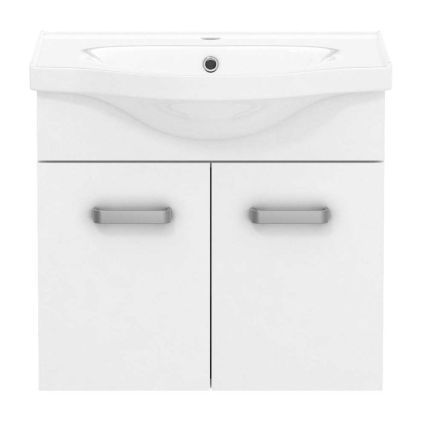 BUTTERFLY комплект мебели 55см, белый: тумба подвесная, 2 дверцы + умывальник накладной арт RZJ200 - 2