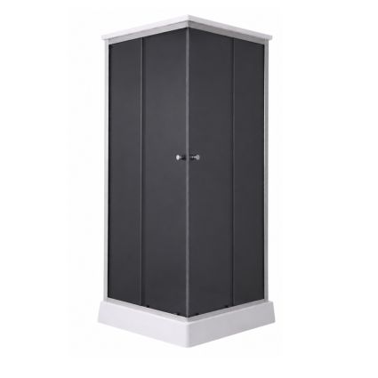 Душовий бокс Lidz Kubis SB90x90.SAT.LOW.GR, скло тоноване 4 мм - 1